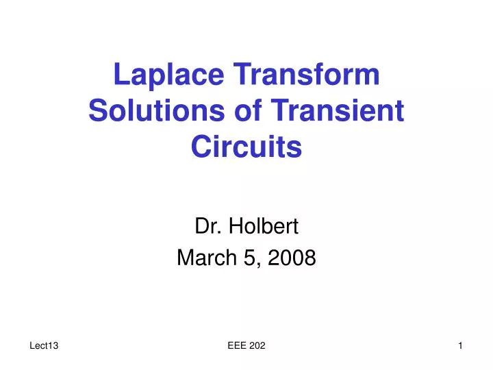 laplace transform solutions of transient circuits