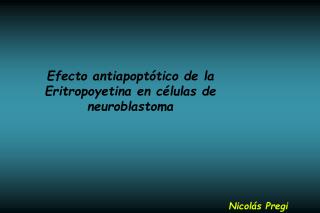 Efecto antiapoptótico de la Eritropoyetina en células de neuroblastoma