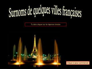 Surnoms de quelques villes françaises