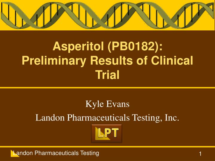 asperitol pb0182 preliminary results of clinical trial