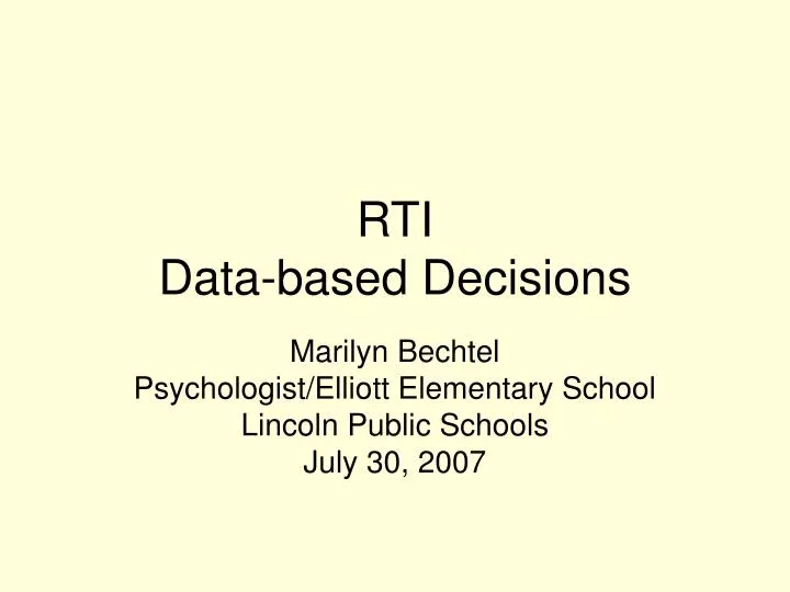 rti data based decisions