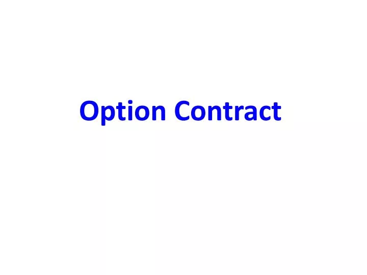option contract