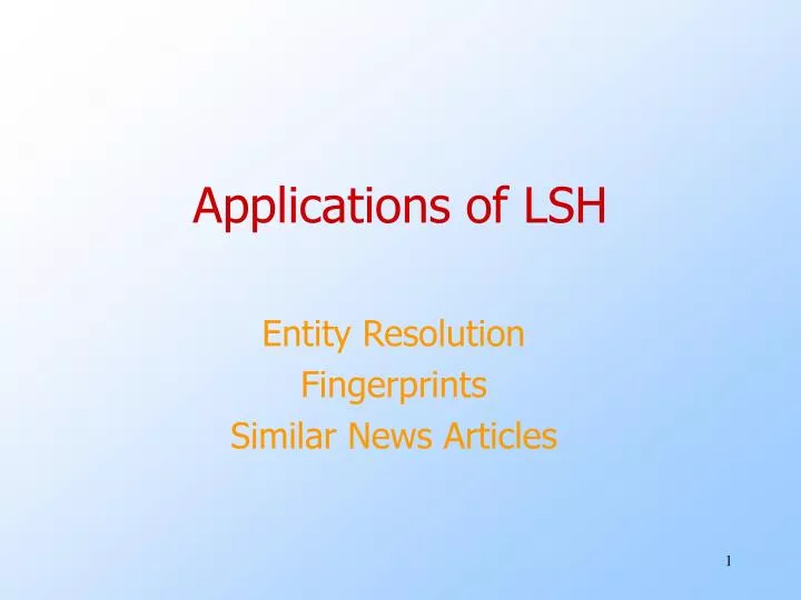 applications of lsh