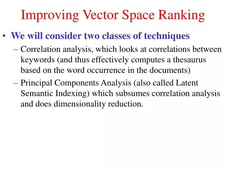 improving vector space ranking