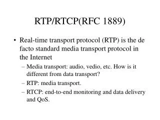 RTP/RTCP(RFC 1889)