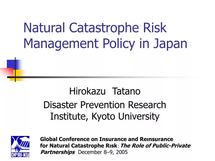 natural catastrophe risk management policy in japan