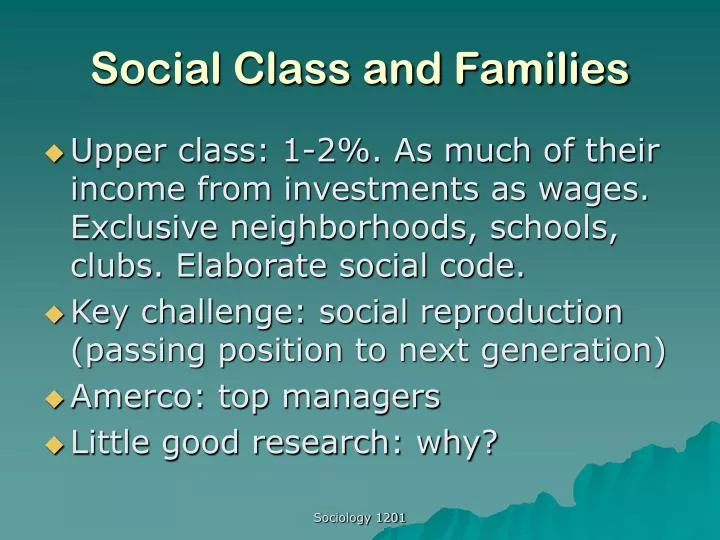 social class and families