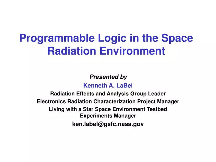programmable logic in the space radiation environment