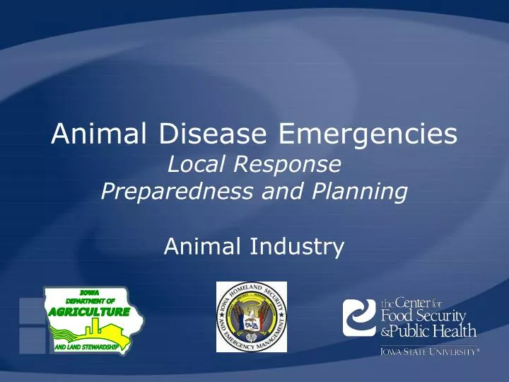 animal disease emergencies local response preparedness and planning
