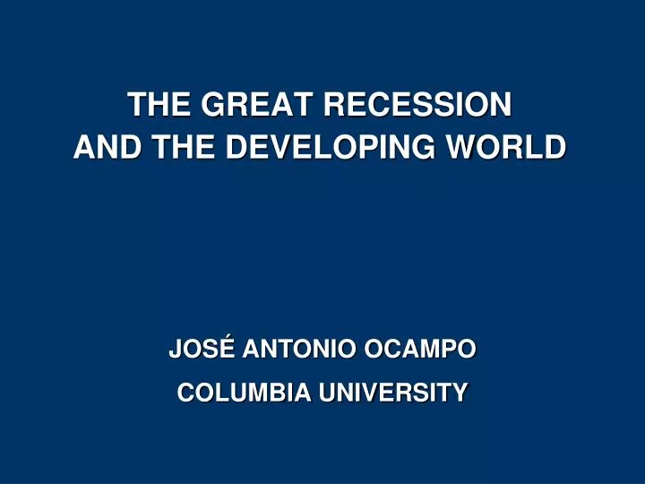 the great recession and the developing world