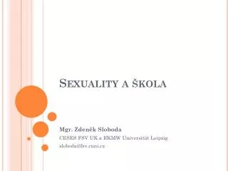 Sexuality a škola