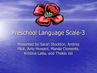 Preschool Language Scale-3