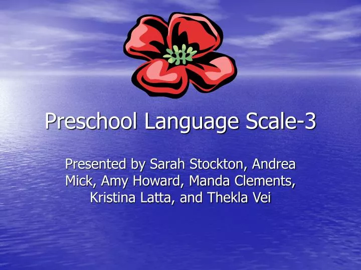 preschool language scale 3