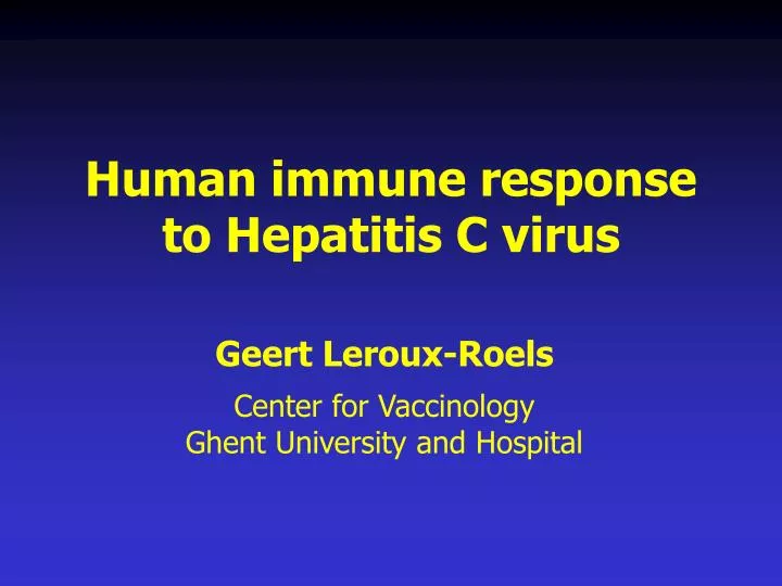 human immune response to hepatitis c virus