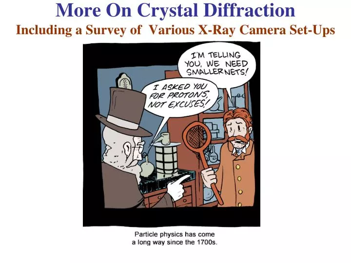 more on crystal diffraction including a survey of various x ray camera set ups