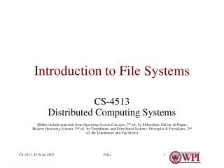 Introduction to File Systems