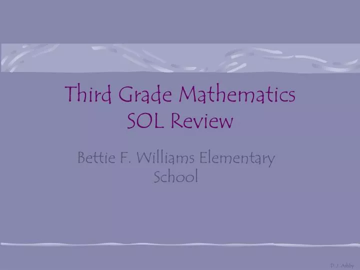 third grade mathematics sol review