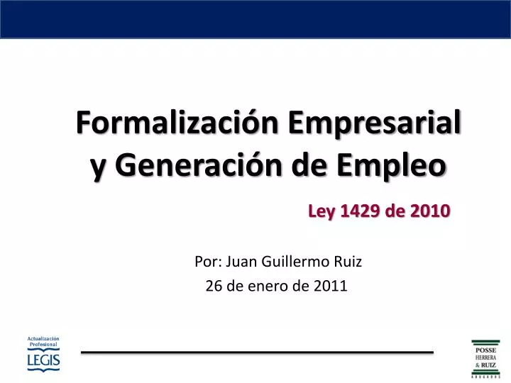 formalizaci n empresarial y generaci n de empleo