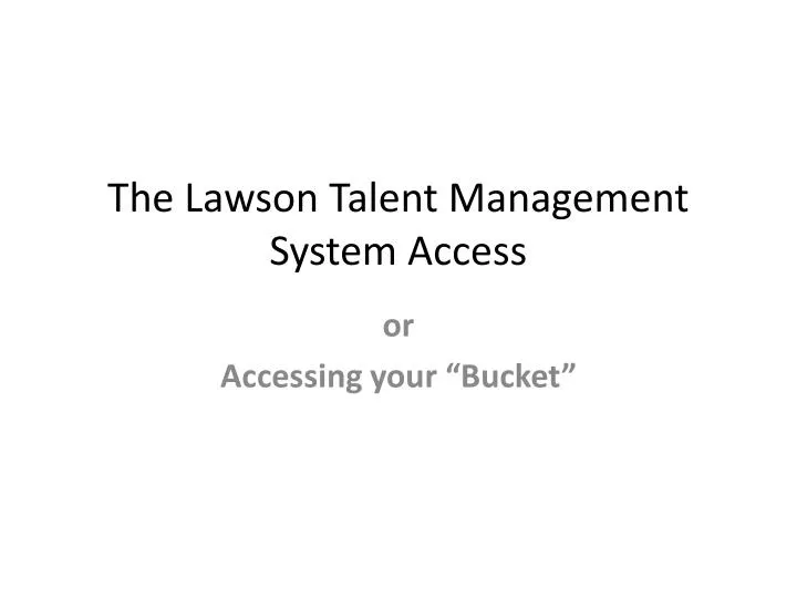 the lawson talent management system access