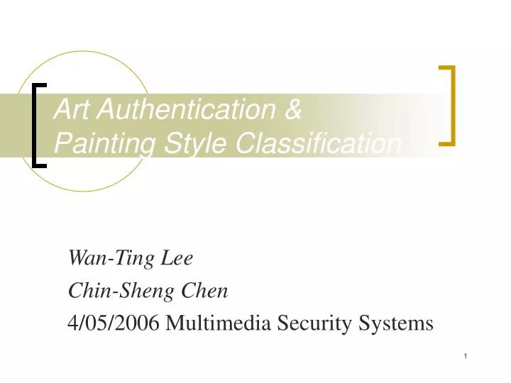 art authentication painting style classification