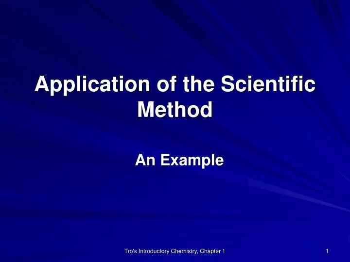 application of the scientific method