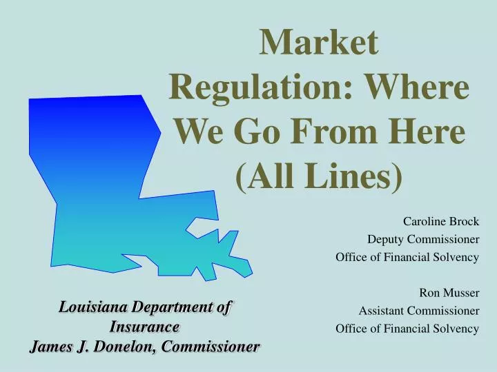 market regulation where we go from here all lines