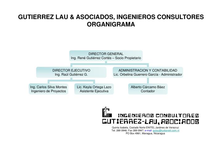 gutierrez lau asociados ingenieros consultores organigrama