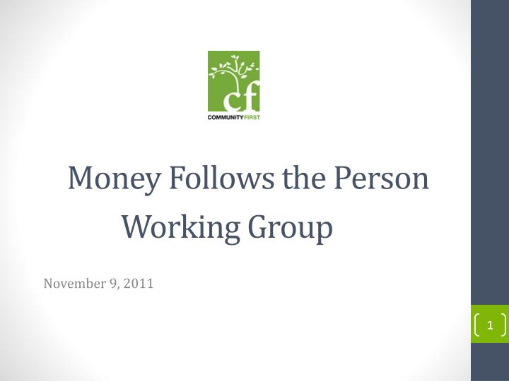 money follows the person working group
