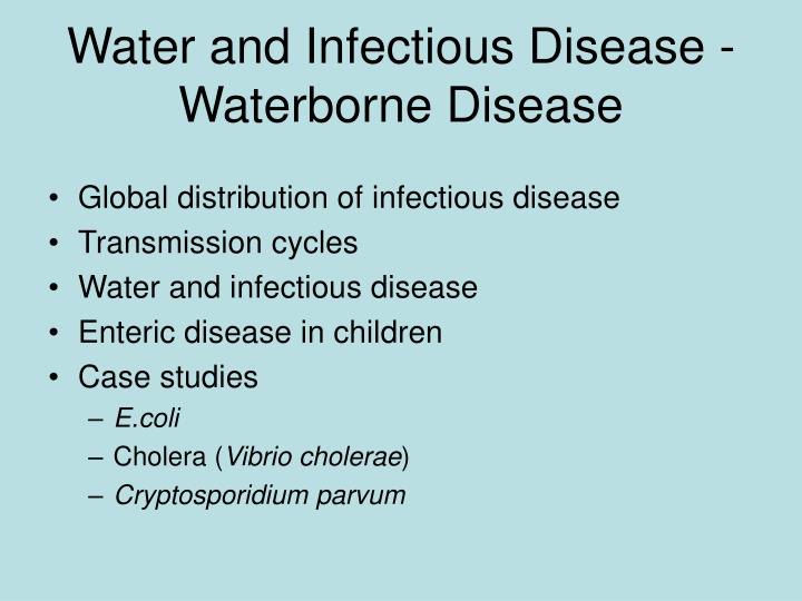 water and infectious disease waterborne disease