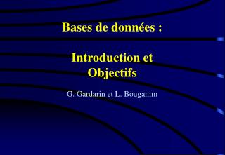 bases de donn es introduction et objectifs