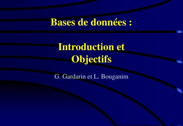 bases de donn es introduction et objectifs