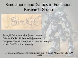 Simulations and Games in Education Research Group