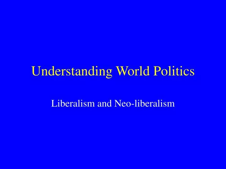 understanding world politics