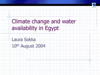 Climate change and water availability in Egypt