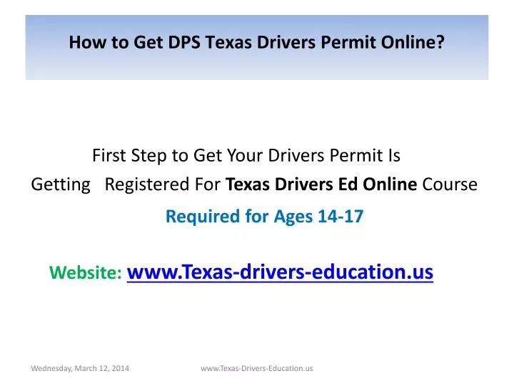 how to get dps texas drivers permit online