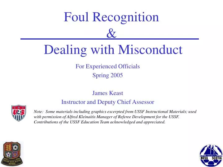 foul recognition dealing with misconduct
