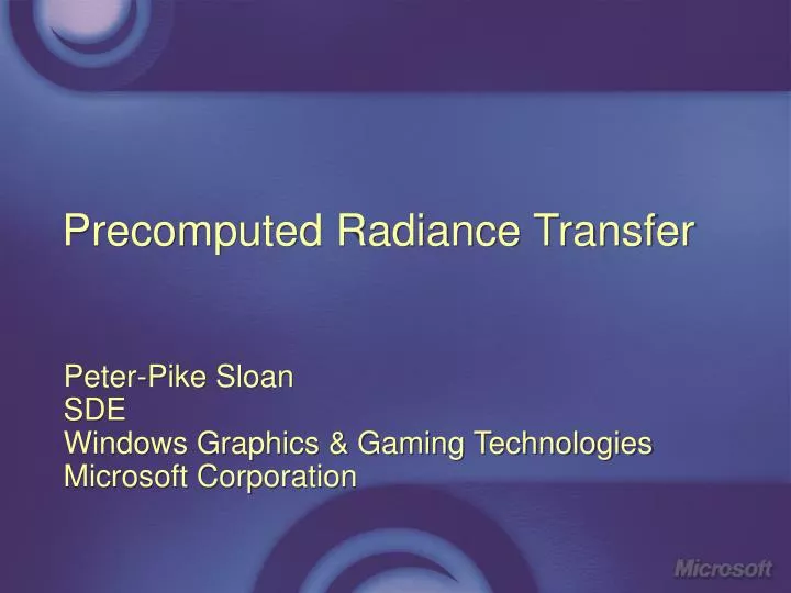 precomputed radiance transfer