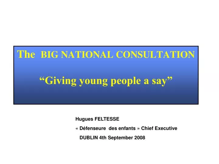 the big national consultation giving young people a say