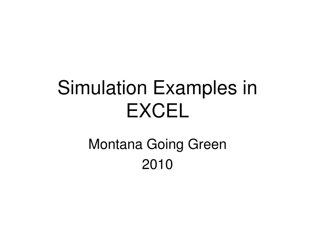 PPT - Simulation Examples in EXCEL PowerPoint Presentation, free ...