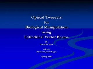 Optical Tweezers for Biological Manipulation using Cylindrical Vector Beams