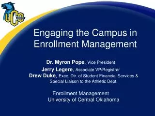 Engaging the Campus in Enrollment Management