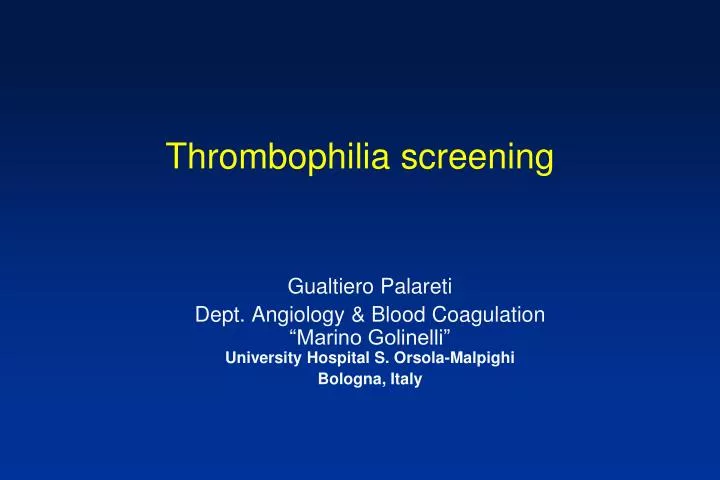 thrombophilia screening