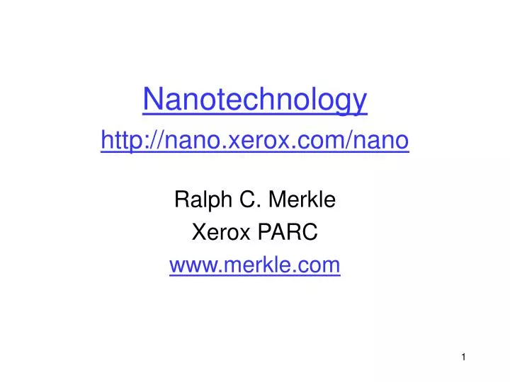 nanotechnology http nano xerox com nano