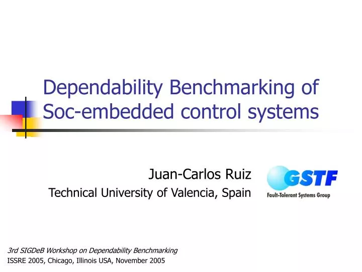 dependability benchmarking of soc embedded control systems