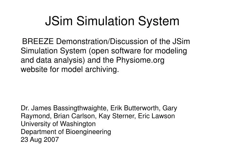 jsim simulation system