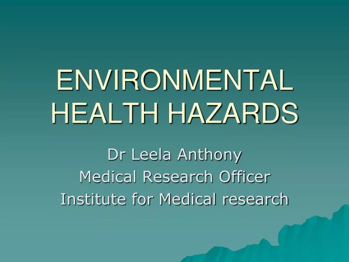 environmental health hazards
