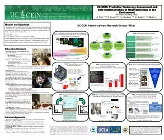 UC CEIN: Predictive Toxicology Assessment and Safe Implementation of Nanotechnology in the Environment