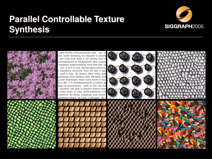 parallel controllable texture synthesis