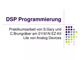 dsp programmierung