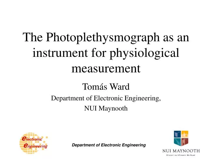 the photoplethysmograph as an instrument for physiological measurement